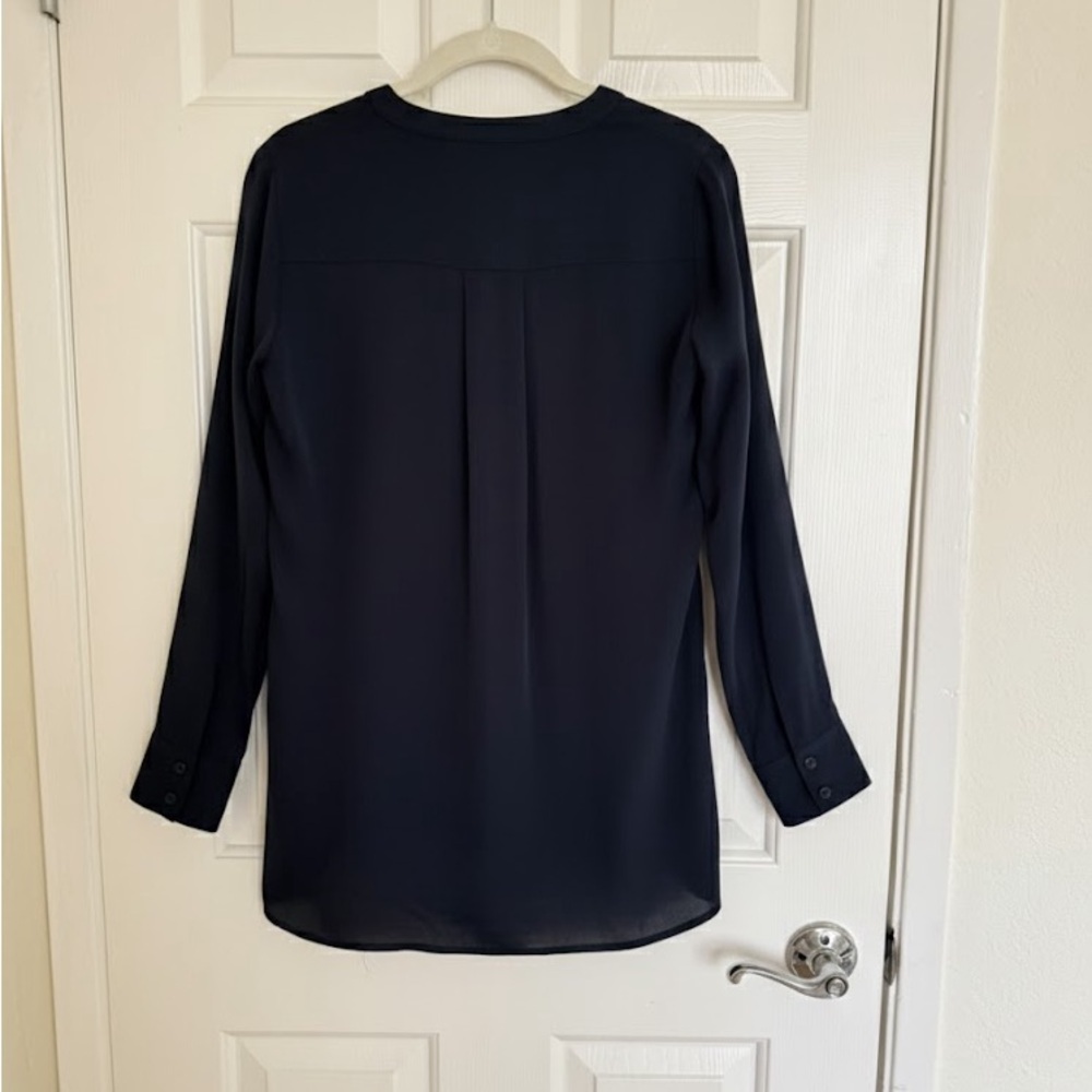 Vince Silk Tipped Contrast Long Sleeve Blouse- size 2- NWT - Picture 4 of 10